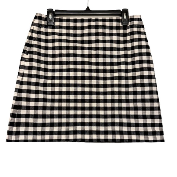 Loft Gingham Print Mini Skirt size 4 - Picture 4 of 8